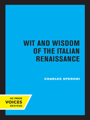 cover image of Wit and Wisdom of the Italian Renaissance